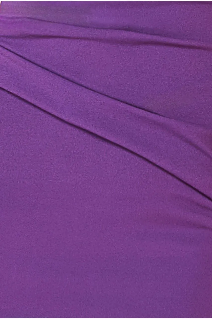 Scuba Bardot Pleated Midi Dress - Purple by Goddiva sold by Goddiva product image thumbnail 4