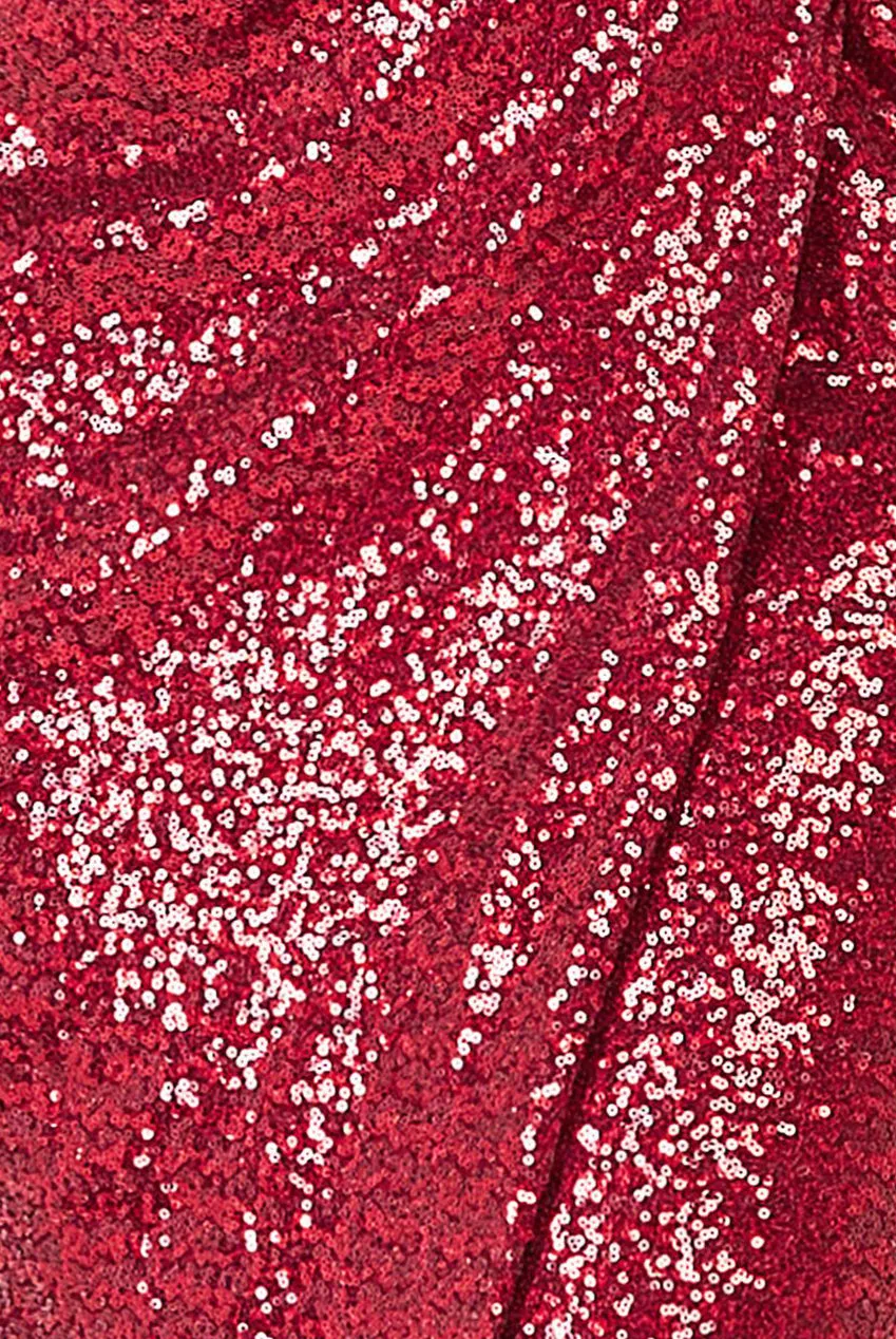 Sequin Front Split Shirt Dress - Wine by Goddiva sold by Goddiva product image thumbnail 4