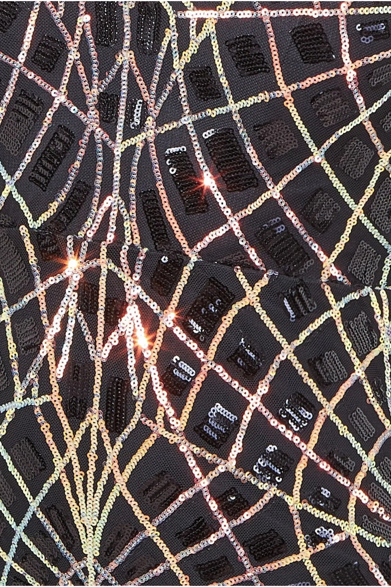 Geo Sequin Long Sleeve Maxi Dress - Black by Goddiva Plus sold by Goddiva product image thumbnail 4