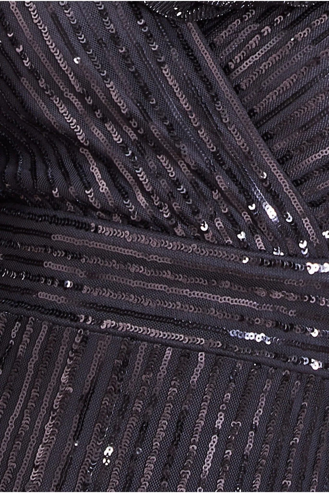 Modesty Sequin Wrap Maxi Dress - Black by Goddiva sold by Goddiva product image thumbnail 4