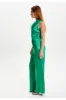 One Shoulder Ostrich Feather Detail Jumpsuit by Liquorish sold by Goddiva