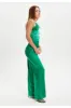 One Shoulder Ostrich Feather Detail Jumpsuit by Liquorish sold by Goddiva