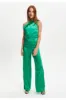 One Shoulder Ostrich Feather Detail Jumpsuit by Liquorish sold by Goddiva