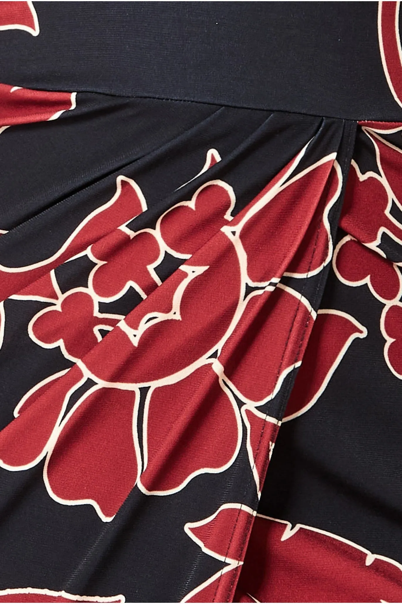 Printed Crossover Midi - Black by Goddiva sold by Goddiva product image thumbnail 5