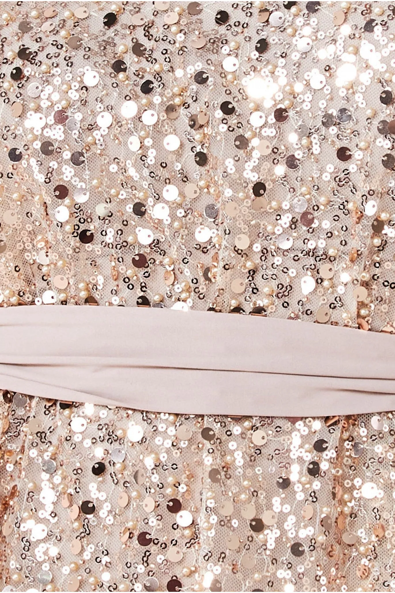 Naked Sheer Sequin Dipped Hem Mini - Champagne by Goddiva sold by Goddiva product image thumbnail 5