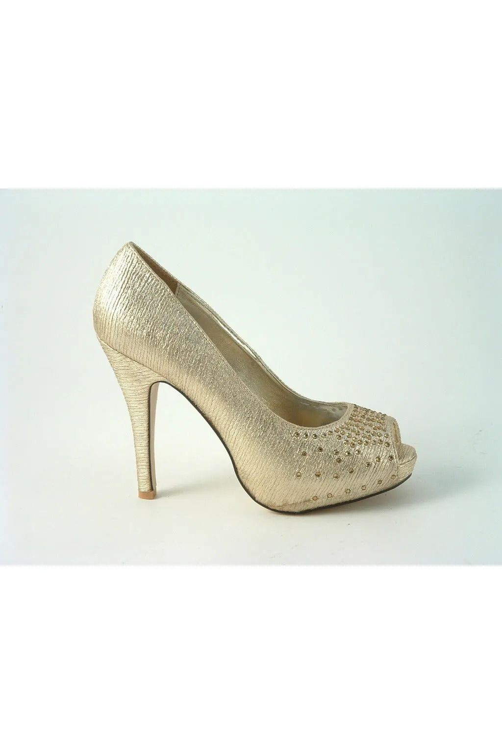 Glitz Shoes Sabatine Sparkle Peep-toe Shoes - Gold sold by Goddiva product image thumbnail 3