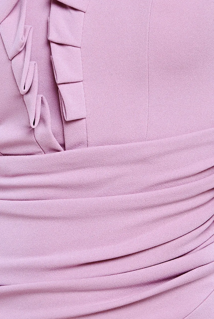 Off The Shoulder Frill Bodice Midi Dress - Rose Pink by Goddiva sold by Goddiva product image thumbnail 4