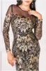 Floral Sequin Mesh Maxi - Gold by Goddiva sold by Goddiva