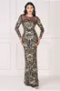 Floral Sequin Mesh Maxi - Gold by Goddiva sold by Goddiva