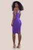 Bandeau Scuba Midi Dress - Purple by Goddiva sold by Goddiva
