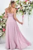 Goddiva Scallop Lace Chiffon Maxi Dress - Blush sold by Goddiva