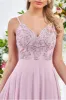 Goddiva Scallop Lace Chiffon Maxi Dress - Blush sold by Goddiva