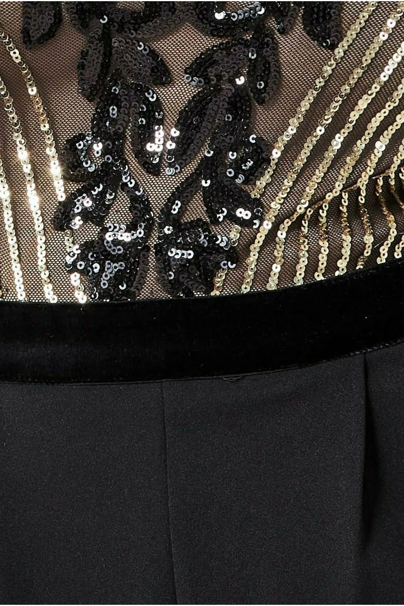 Goddiva Sequin & Mesh Jumpsuit - Black sold by Goddiva product image thumbnail 4