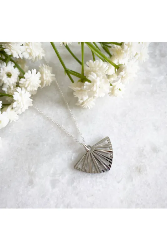 Wisteria London Fan Necklace - Silver sold by Goddiva