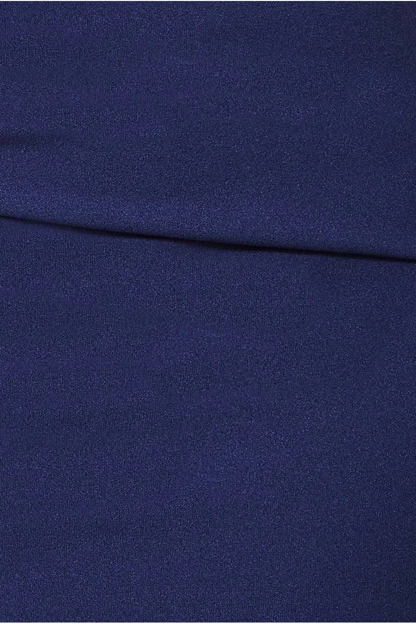 Bardot Pleated Midi Dress - Navy Blue by Goddiva sold by Goddiva product image thumbnail 4