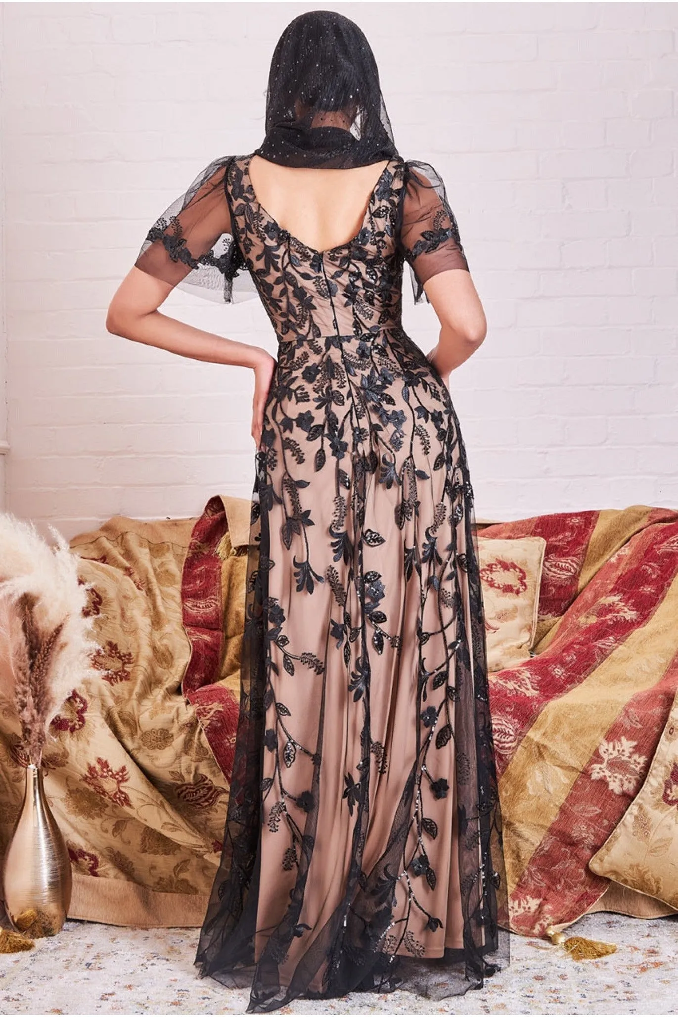 Goddiva Modesty Flared Sleeve Maxi Dress - Black sold by Goddiva product image thumbnail 2