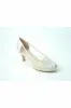 Glitz Shoes Metallic Mesh Peep Toe Sling Back Court Shoe sold by Goddiva