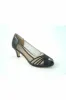 Glitz Shoes Metallic Mesh Peep Toe Sling Back Court Shoe sold by Goddiva