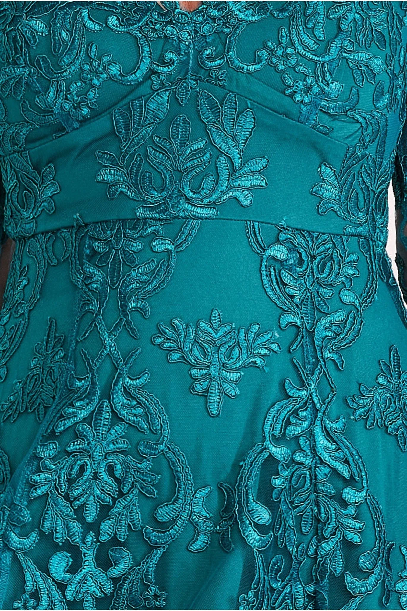 Scalloped Dipped Hem Lace Midi - Emerald Green by Goddiva sold by Goddiva product image thumbnail 4