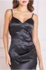 Cowl Back Satin Maxi Dress - Black by Goddiva sold by Goddiva