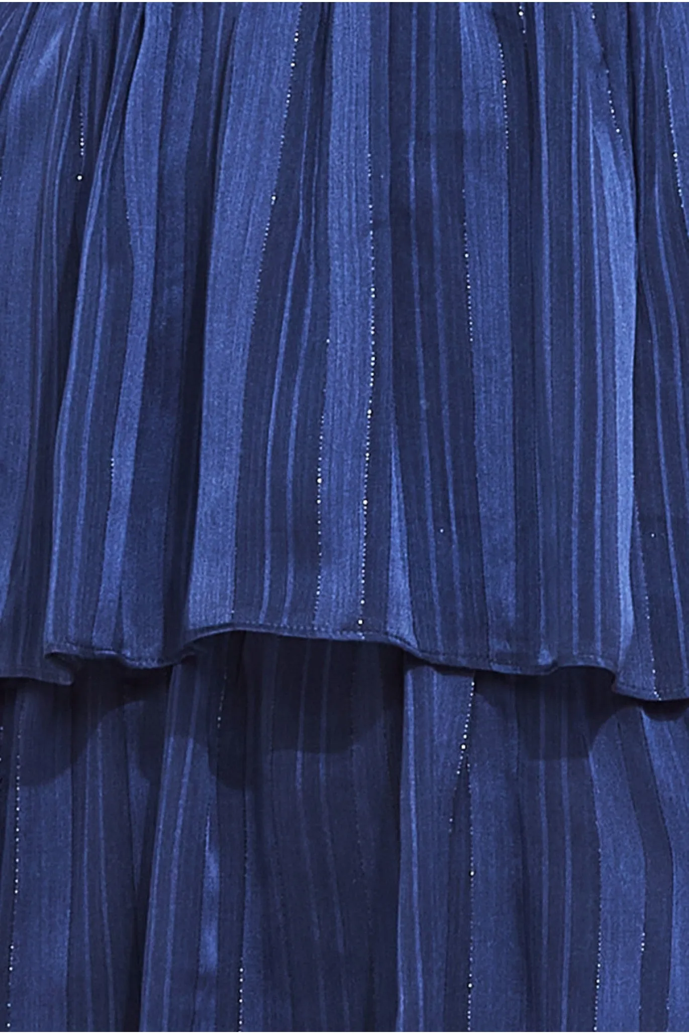 Goddiva Tiered Chiffon Maxi Dress - Navy sold by Goddiva product image thumbnail 4