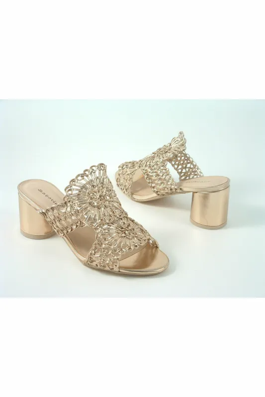 Glitz Shoes Tianna Sabatine Interweave Peep Toe Sandal made by Goddiva