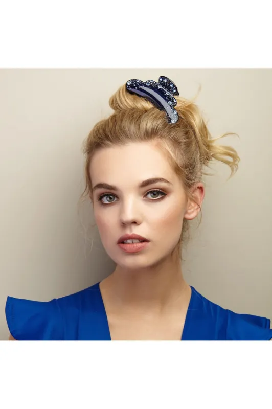 Claw Clip With Crystal In Blue by QueenMee Accessories sold by Goddiva