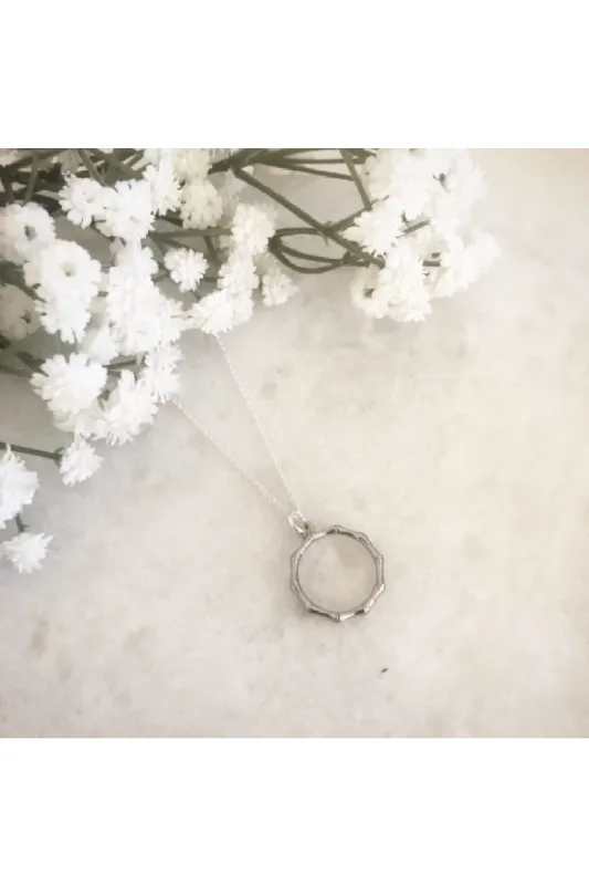 Wisteria London Willow Silver Wreath Necklace sold by Goddiva