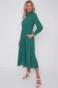 LOVE SUNSHINE Green Geo Print Pleated Skirt Midaxi Dress sold by Goddiva