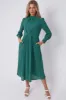 LOVE SUNSHINE Green Geo Print Pleated Skirt Midaxi Dress sold by Goddiva