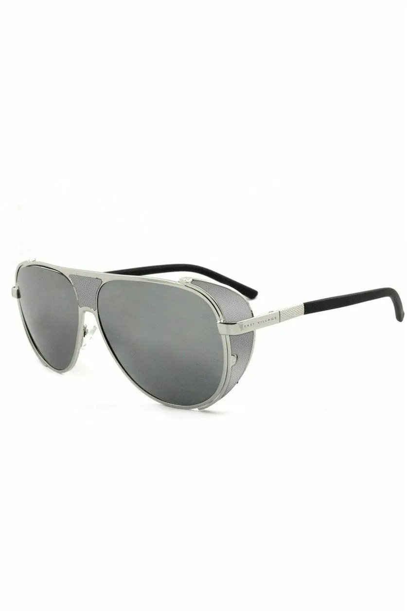 East Village Side Shield Aviator 'jordan' In Silver/black sold by Goddiva
