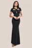 Scuba Crepe Twist Cutout Maxi Dress - Black by Goddiva sold by Goddiva