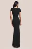 Scuba Crepe Twist Cutout Maxi Dress - Black by Goddiva sold by Goddiva