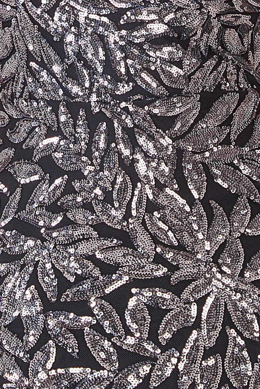 Goddiva Cross Back Diamante Strap Sequin Maxi - Gunmetal sold by Goddiva product image thumbnail 4