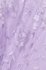 Goddiva Embroidered Lace Maxi Flutter Sleeves - Lilac sold by Goddiva