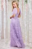 Goddiva Embroidered Lace Maxi Flutter Sleeves - Lilac sold by Goddiva
