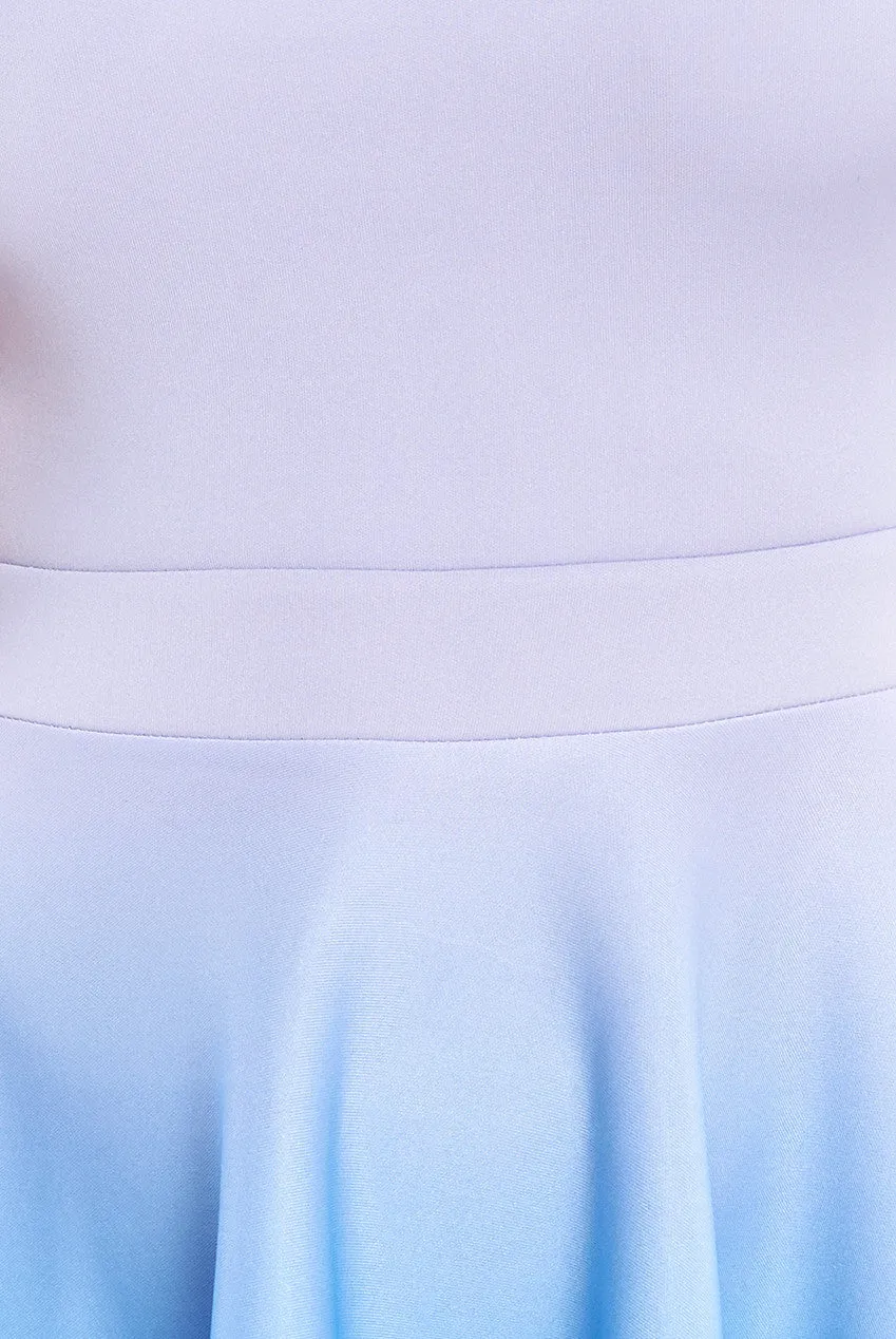 Ombre Scuba Foam Bardot A-Line Midi Dress - Light Blue by Goddiva sold by Goddiva product image thumbnail 5