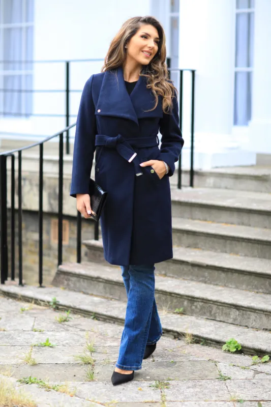 Double Second Wool Blend Wrap Coat sold by Goddiva