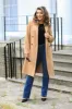 Double Breasted Shawl Collar Coat by Double Second sold by Goddiva