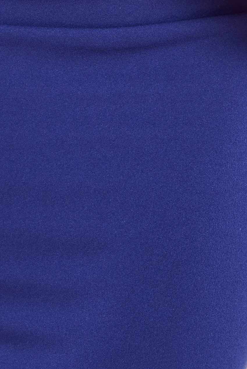 Cowl Neck One Shoulder Scuba & Chiffon Maxi Dress - Navy by Goddiva sold by Goddiva product image thumbnail 4