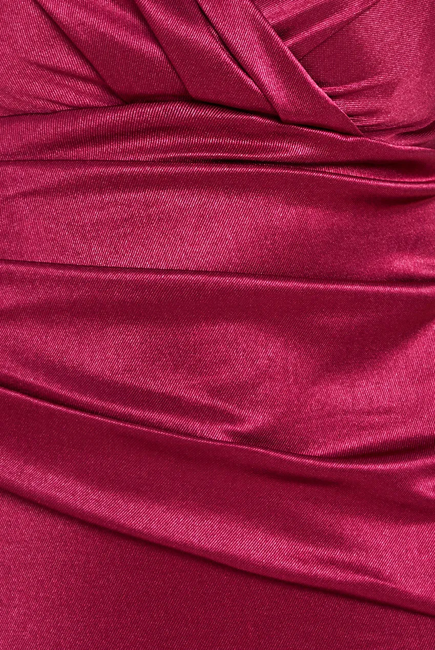 Satin Off The Shoulder Maxi Dress - Wine by Goddiva sold by Goddiva product image thumbnail 4