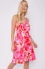 Fuchsia Floral Print Strap Mini Dress by LOVE SUNSHINE sold by Goddiva