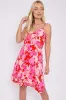 Fuchsia Floral Print Strap Mini Dress by LOVE SUNSHINE sold by Goddiva