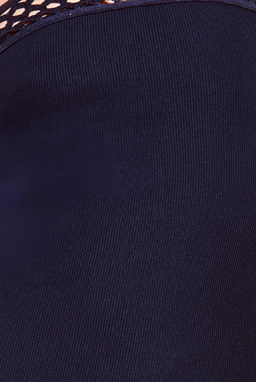 Boobtube Ribbed Midi Dress With Split - Black by Goddiva sold by Goddiva product image thumbnail 4