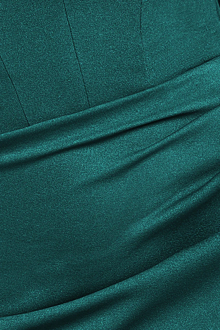 Off The Shoulder Draped Sleeve Maxi Dress - Emerald Green by Goddiva sold by Goddiva product image thumbnail 4