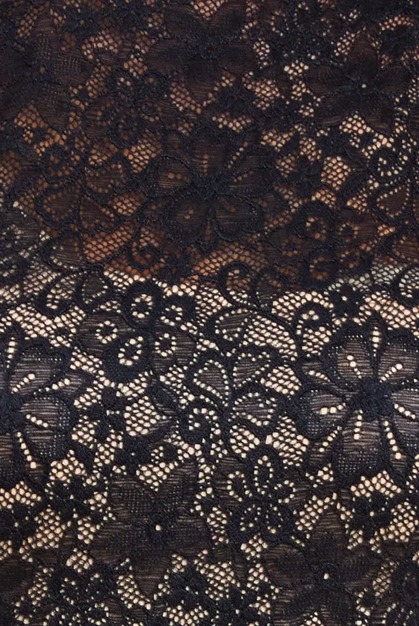 Flutter Sleeve Lace A-Line Midi Dress - Black by Goddiva sold by Goddiva product image thumbnail 4