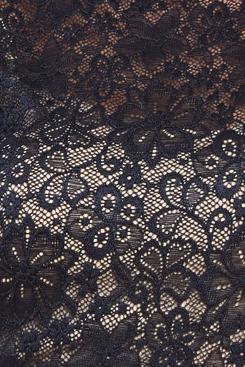 Flutter Sleeve Lace A-Line Maxi Dress - Black by Goddiva sold by Goddiva product image thumbnail 4