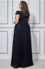 Goddiva Bardot Pleated Skirt Maxi Dress - Navy sold by Goddiva