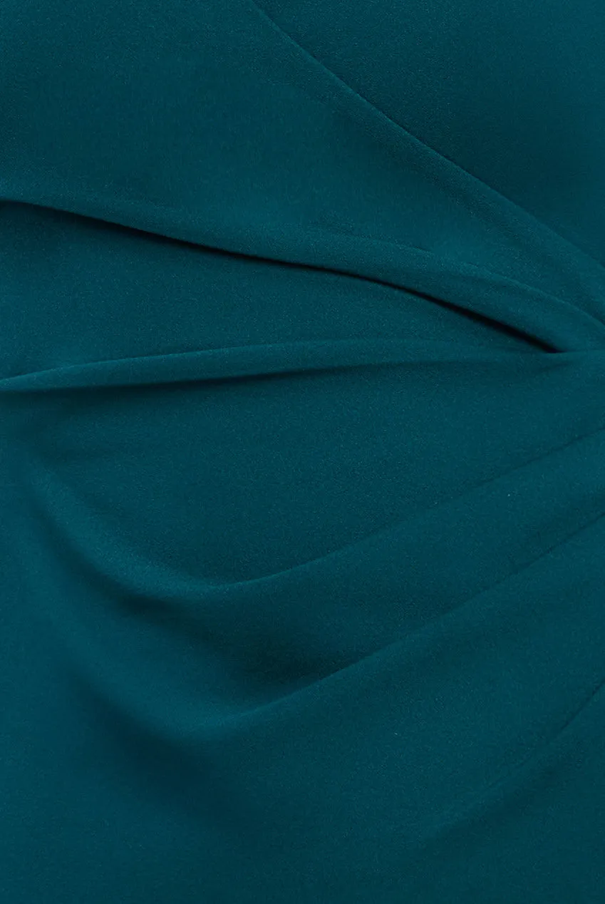 Scuba & Lace Wrap Maxi Dress - Emerald by Goddiva sold by Goddiva product image thumbnail 4