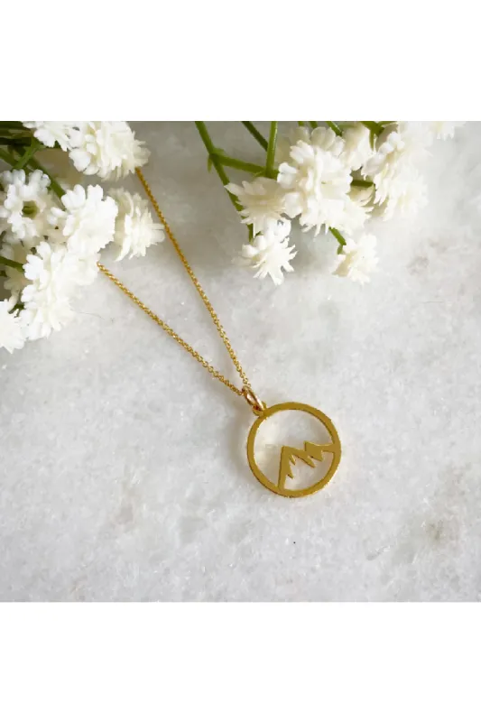 Wisteria London Moving Mountains Gold Necklace sold by Goddiva